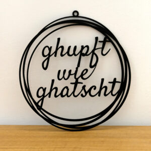 Türschild - "ghupft wie ghatscht"