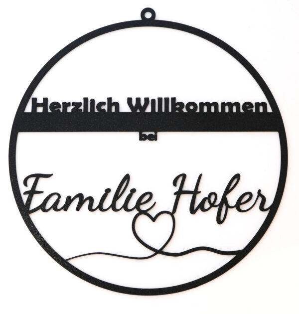 Türschild - "Herzlich Willkommen"