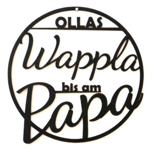 Türschild – „Ollas Wappla bis am Papa“